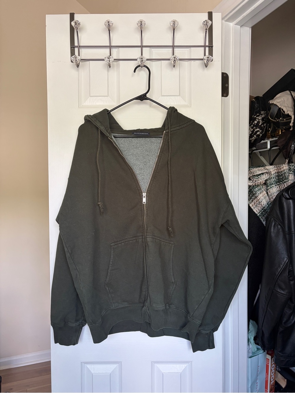 Brandy Melville Christy Hoodie oversized green